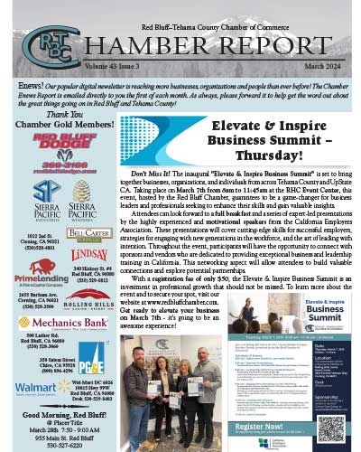 Red Bluff Tehama County Chamber of Commerce Newsletter - March 2024